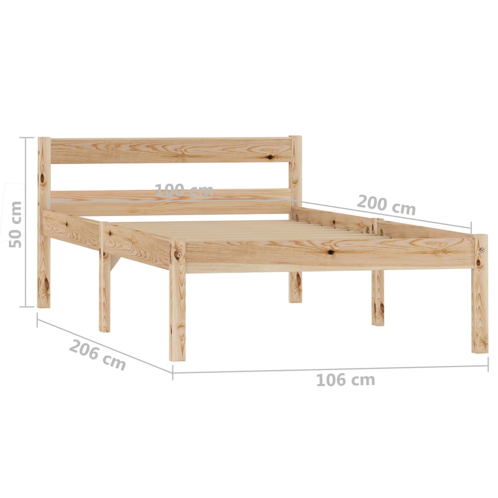 Bedframe massief grenenhout 100x200 cm is nu te koop bij PeponiXL, paradijselijk wonen!