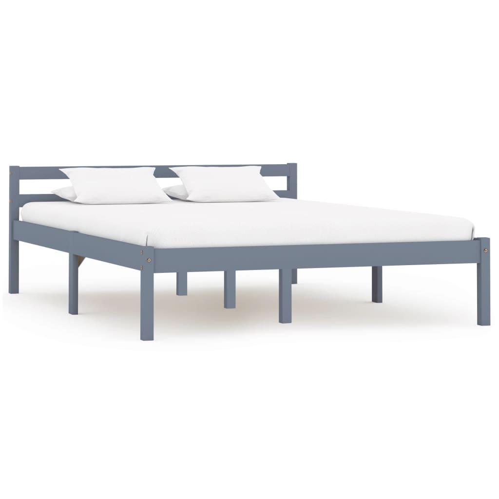 Bedframe massief grenenhout grijs 120x200 cm is nu te koop bij PeponiXL, paradijselijk wonen!