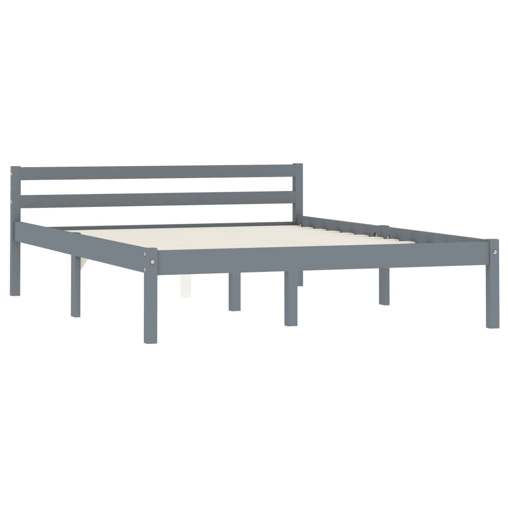 Bedframe massief grenenhout grijs 120x200 cm is nu te koop bij PeponiXL, paradijselijk wonen!
