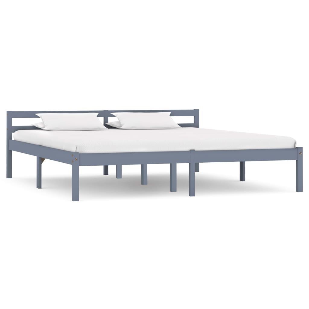 Bedframe massief grenenhout grijs 180x200 cm is nu te koop bij PeponiXL, paradijselijk wonen!