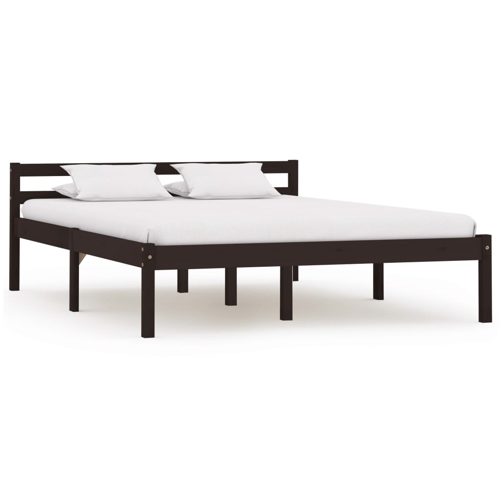 Bedframe massief grenenhout donkerbruin 120x200 cm is nu te koop bij PeponiXL, paradijselijk wonen!