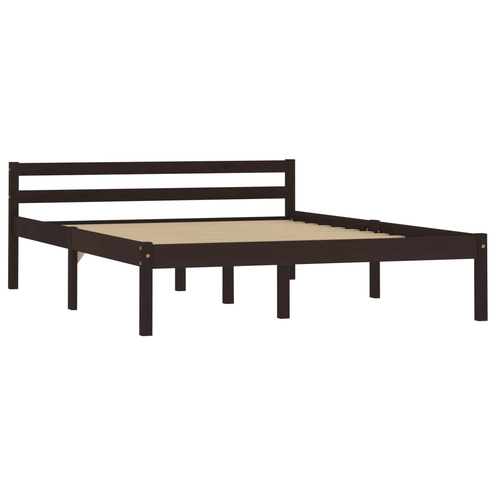 Bedframe massief grenenhout donkerbruin 120x200 cm is nu te koop bij PeponiXL, paradijselijk wonen!