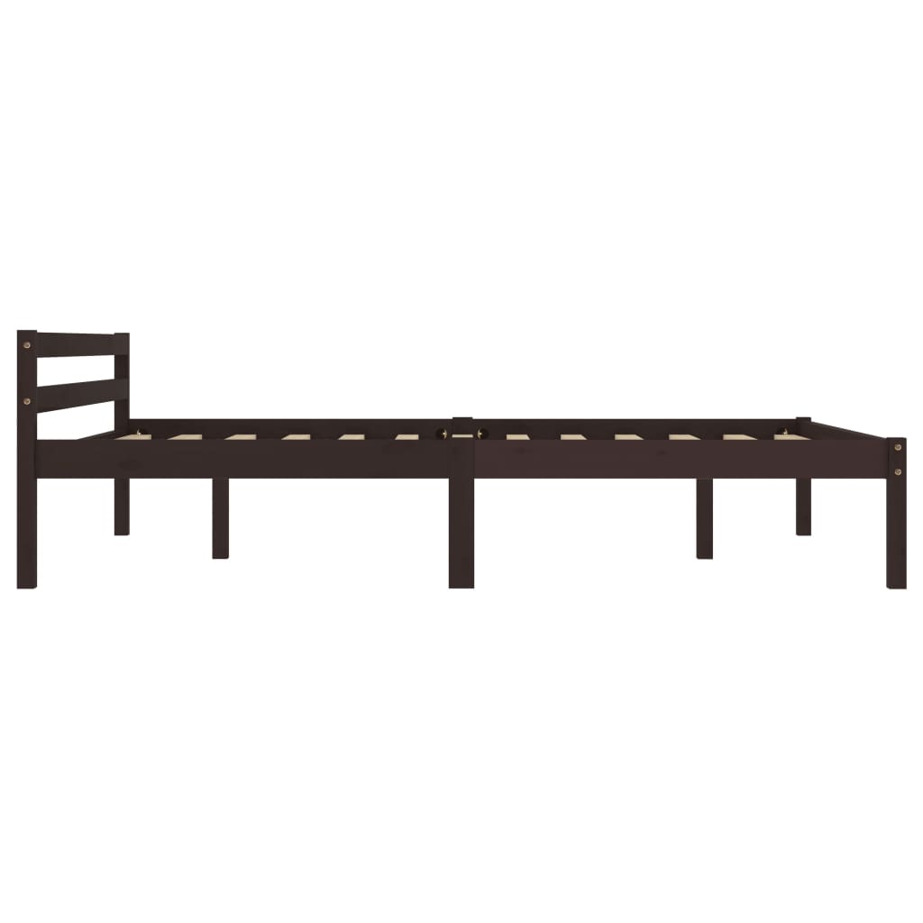 Bedframe massief grenenhout donkerbruin 120x200 cm is nu te koop bij PeponiXL, paradijselijk wonen!