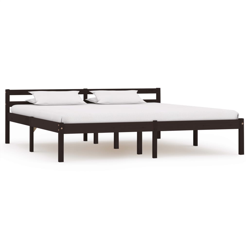 Bedframe massief grenenhout donkerbruin 160x200 cm is nu te koop bij PeponiXL, paradijselijk wonen!