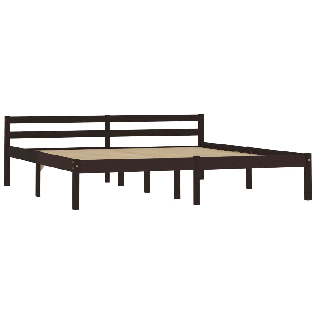 Bedframe massief grenenhout donkerbruin 160x200 cm is nu te koop bij PeponiXL, paradijselijk wonen!