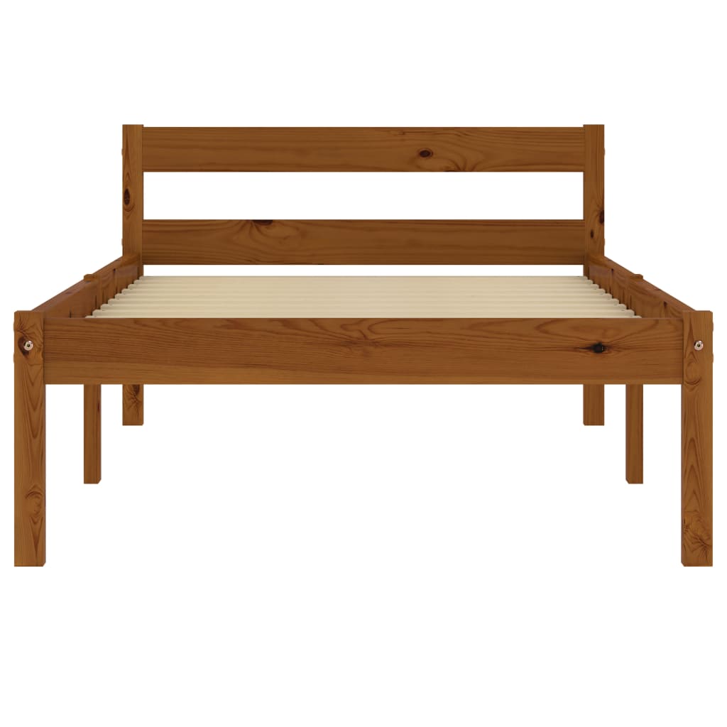 Bedframe massief grenenhout honingbruin 100x200 cm is nu te koop bij PeponiXL, paradijselijk wonen!