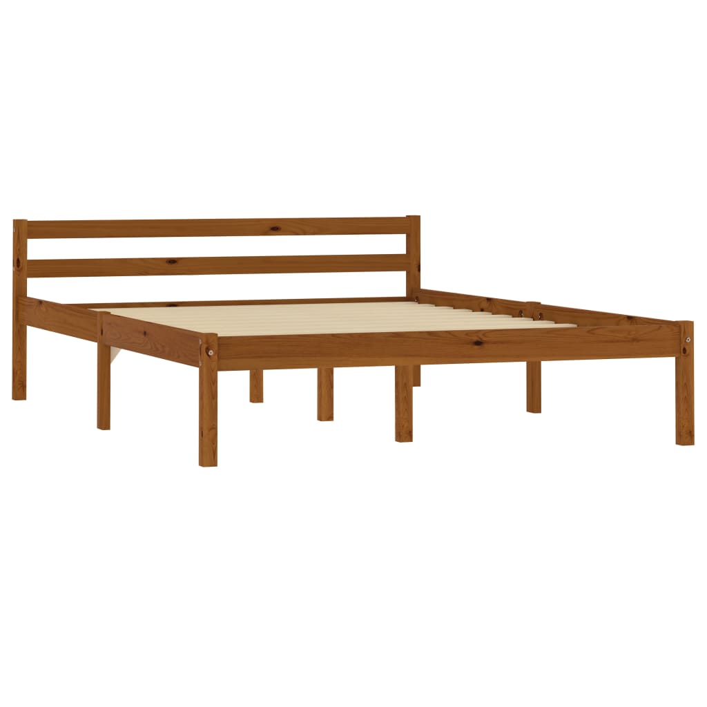 Bedframe massief grenenhout honingbruin 120x200 cm is nu te koop bij PeponiXL, paradijselijk wonen!