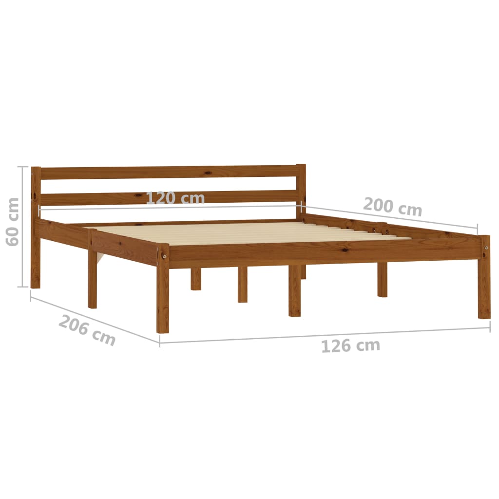 Bedframe massief grenenhout honingbruin 120x200 cm is nu te koop bij PeponiXL, paradijselijk wonen!
