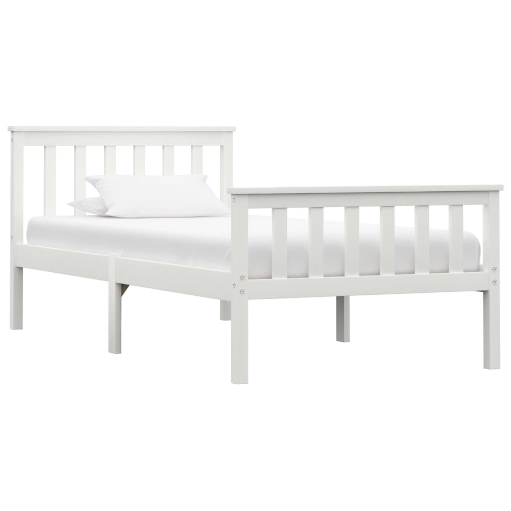 Bedframe massief grenenhout wit 100x200 cm is nu te koop bij PeponiXL, paradijselijk wonen!