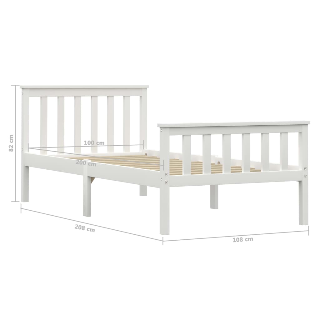 Bedframe massief grenenhout wit 100x200 cm is nu te koop bij PeponiXL, paradijselijk wonen!