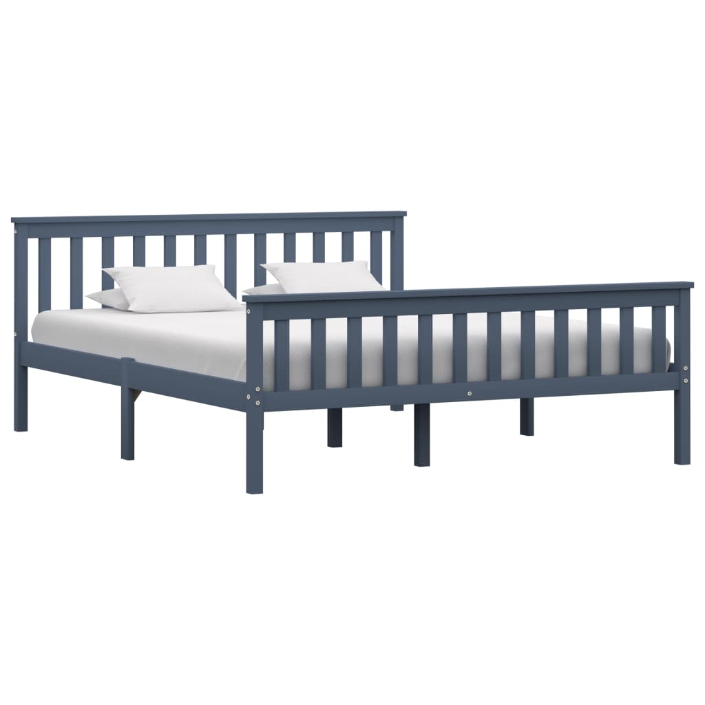 Bedframe massief grenenhout grijs 160x200 cm is nu te koop bij PeponiXL, paradijselijk wonen!