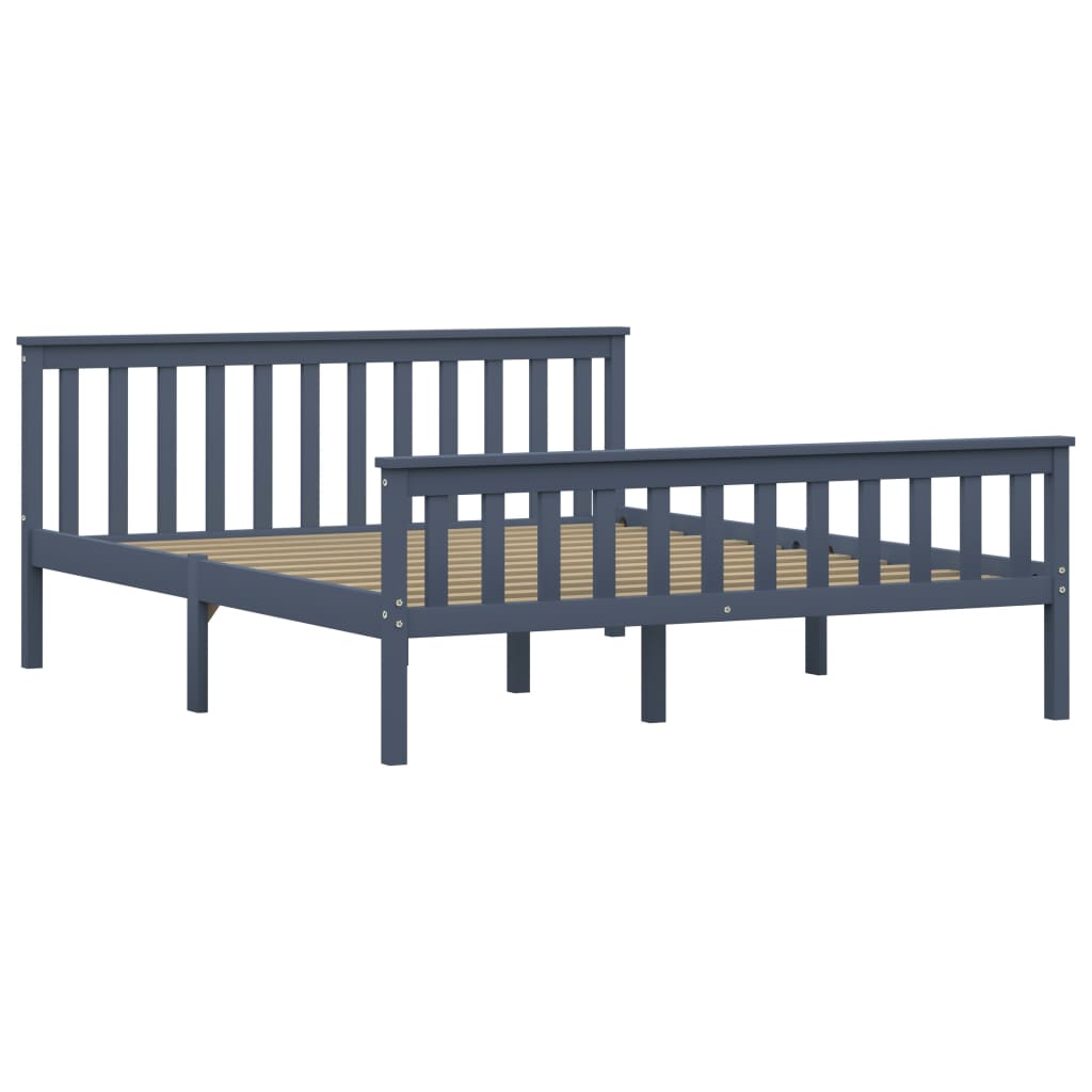 Bedframe massief grenenhout grijs 160x200 cm is nu te koop bij PeponiXL, paradijselijk wonen!