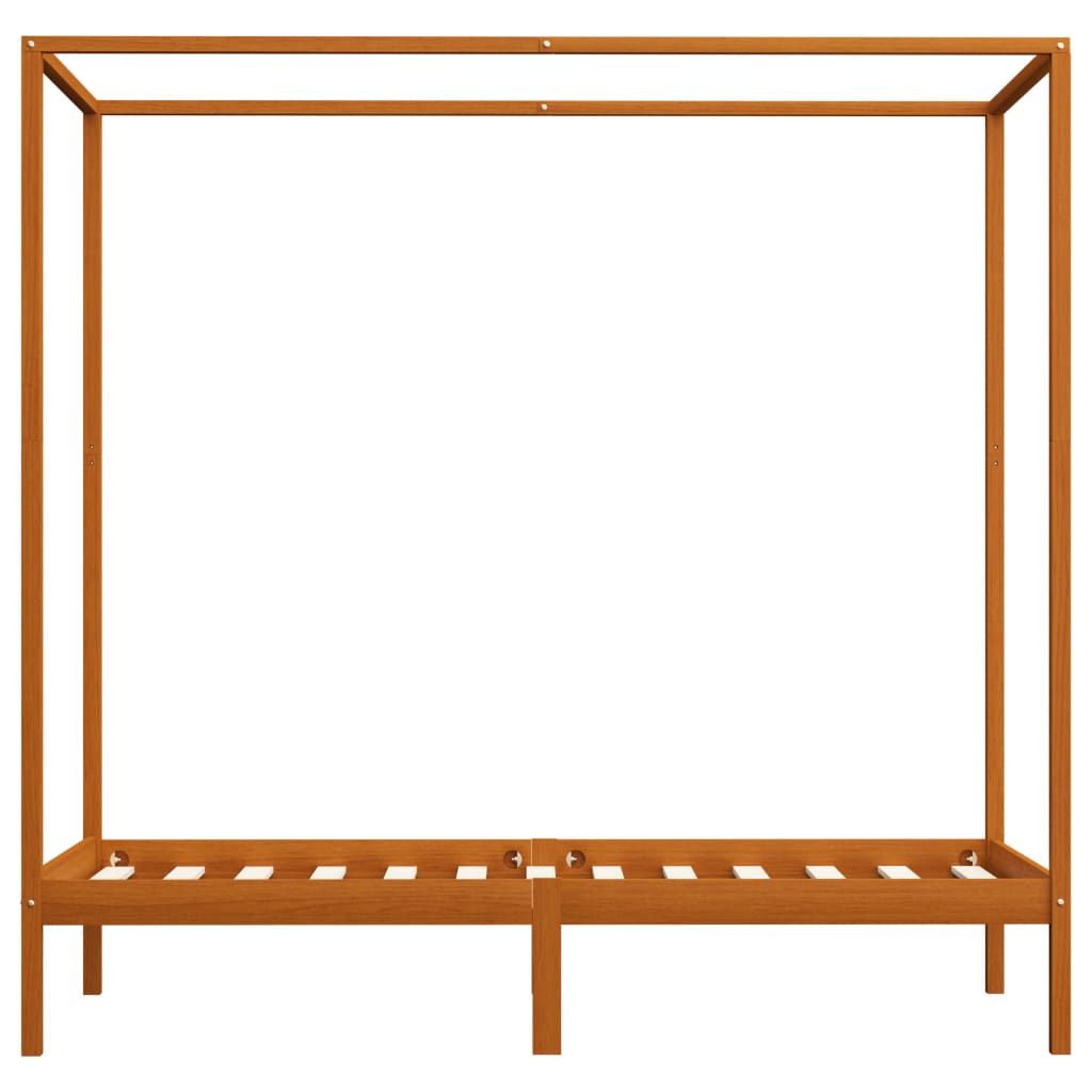 Hemelbedframe massief grenenhout honingbruin 90x200 cm is nu te koop bij PeponiXL, paradijselijk wonen!