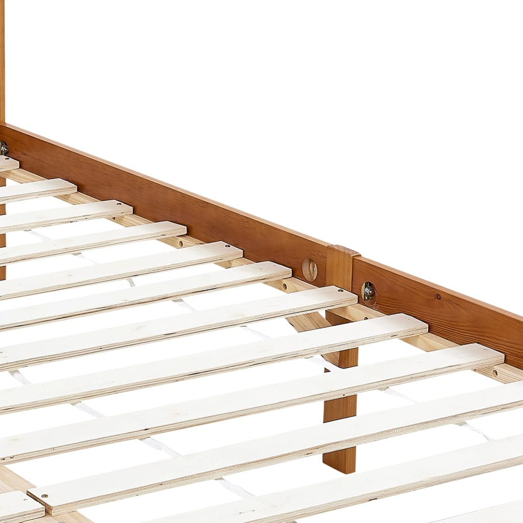 Hemelbedframe massief grenenhout honingbruin 100x200 cm is nu te koop bij PeponiXL, paradijselijk wonen!