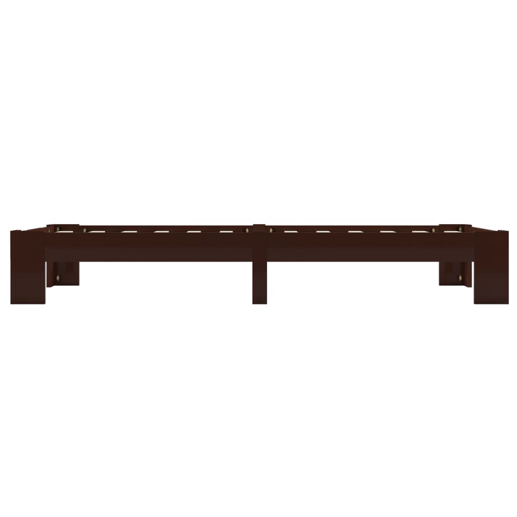 Bedframe massief grenenhout donkerbruin 90x200 cm is nu te koop bij PeponiXL, paradijselijk wonen!