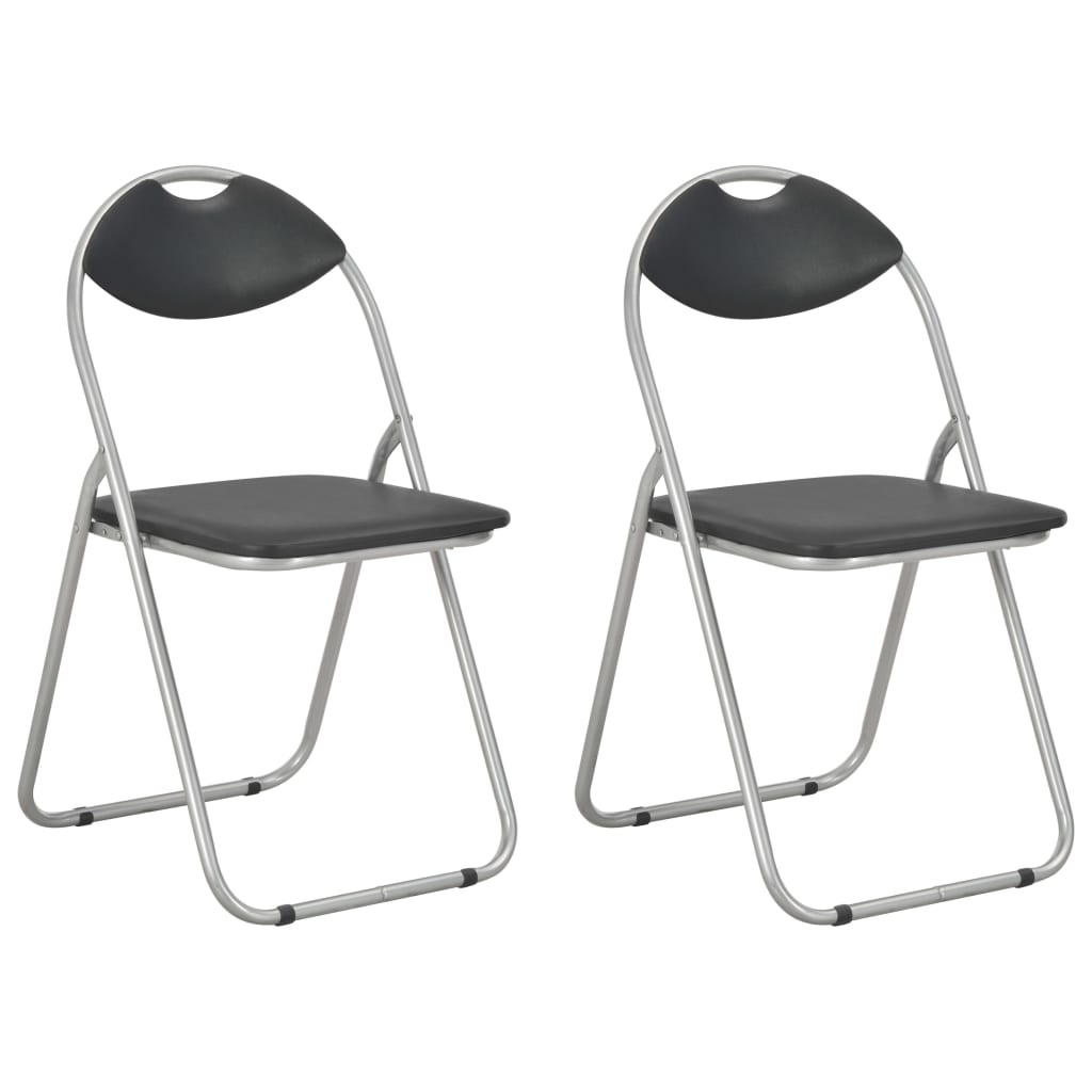 Eetkamerstoelen inklapbaar 2 st kunstleer zwart is nu te koop bij PeponiXL, paradijselijk wonen!