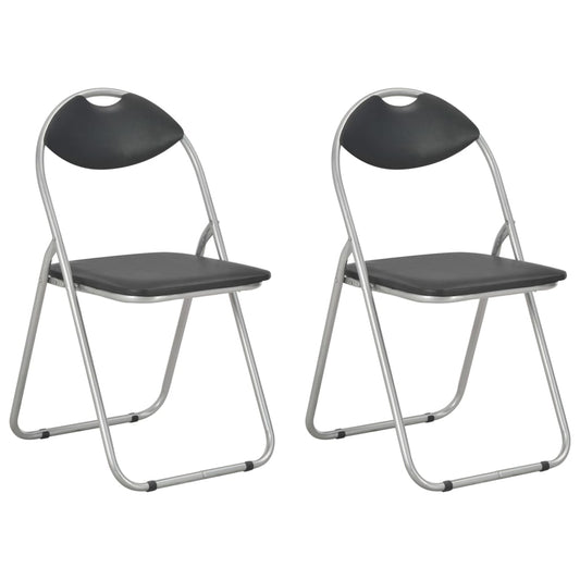 Eetkamerstoelen inklapbaar 2 st kunstleer zwart is nu te koop bij PeponiXL, paradijselijk wonen!