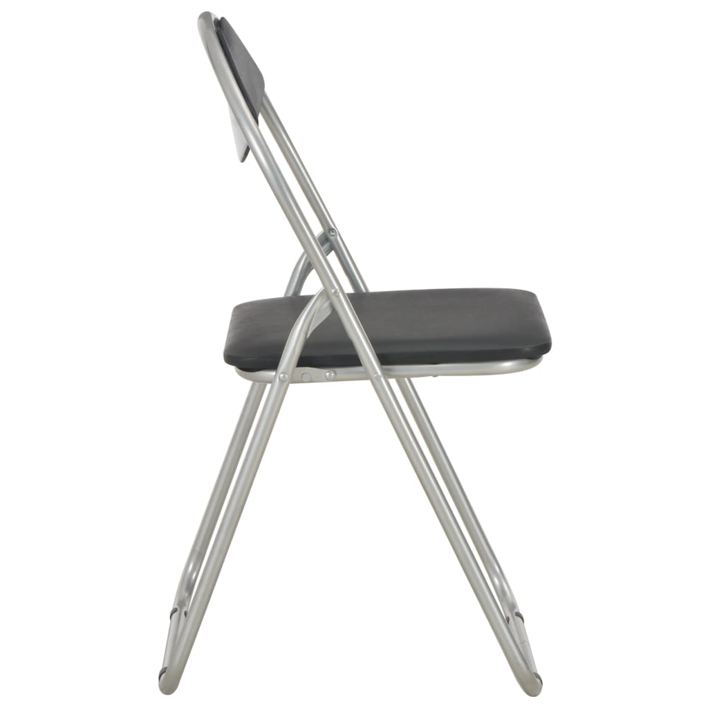 Eetkamerstoelen inklapbaar 2 st kunstleer zwart is nu te koop bij PeponiXL, paradijselijk wonen!