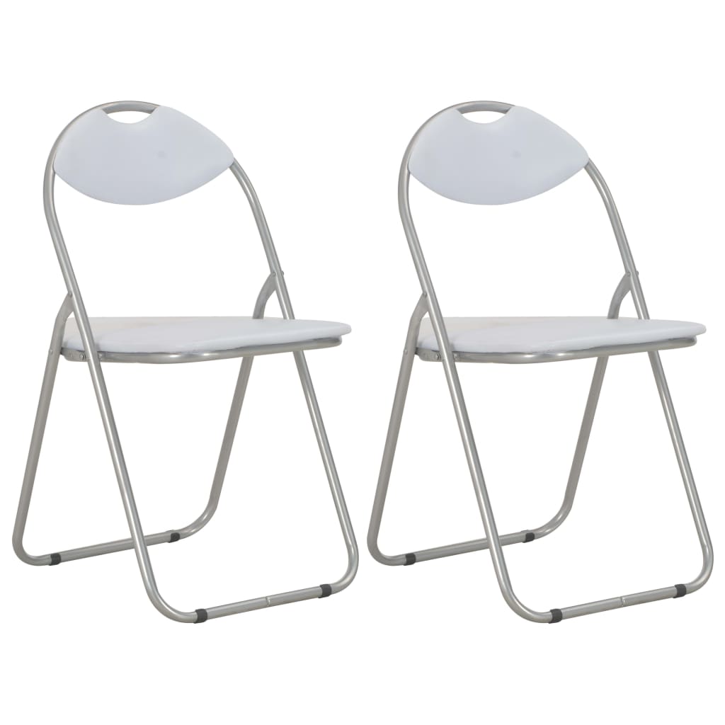 Eetkamerstoelen inklapbaar 2 st kunstleer wit is nu te koop bij PeponiXL, paradijselijk wonen!