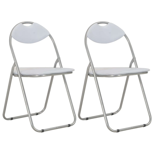 Eetkamerstoelen inklapbaar 2 st kunstleer wit is nu te koop bij PeponiXL, paradijselijk wonen!