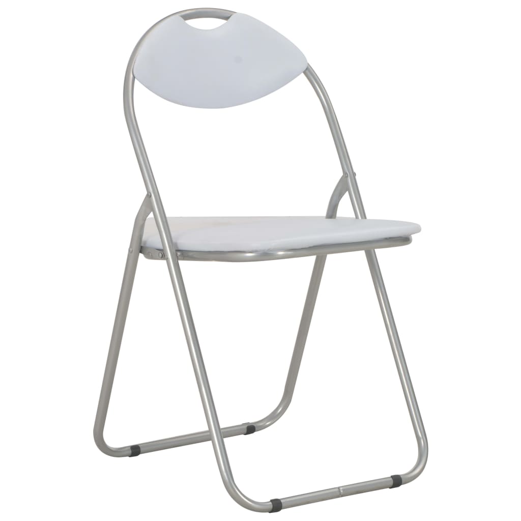 Eetkamerstoelen inklapbaar 2 st kunstleer wit is nu te koop bij PeponiXL, paradijselijk wonen!