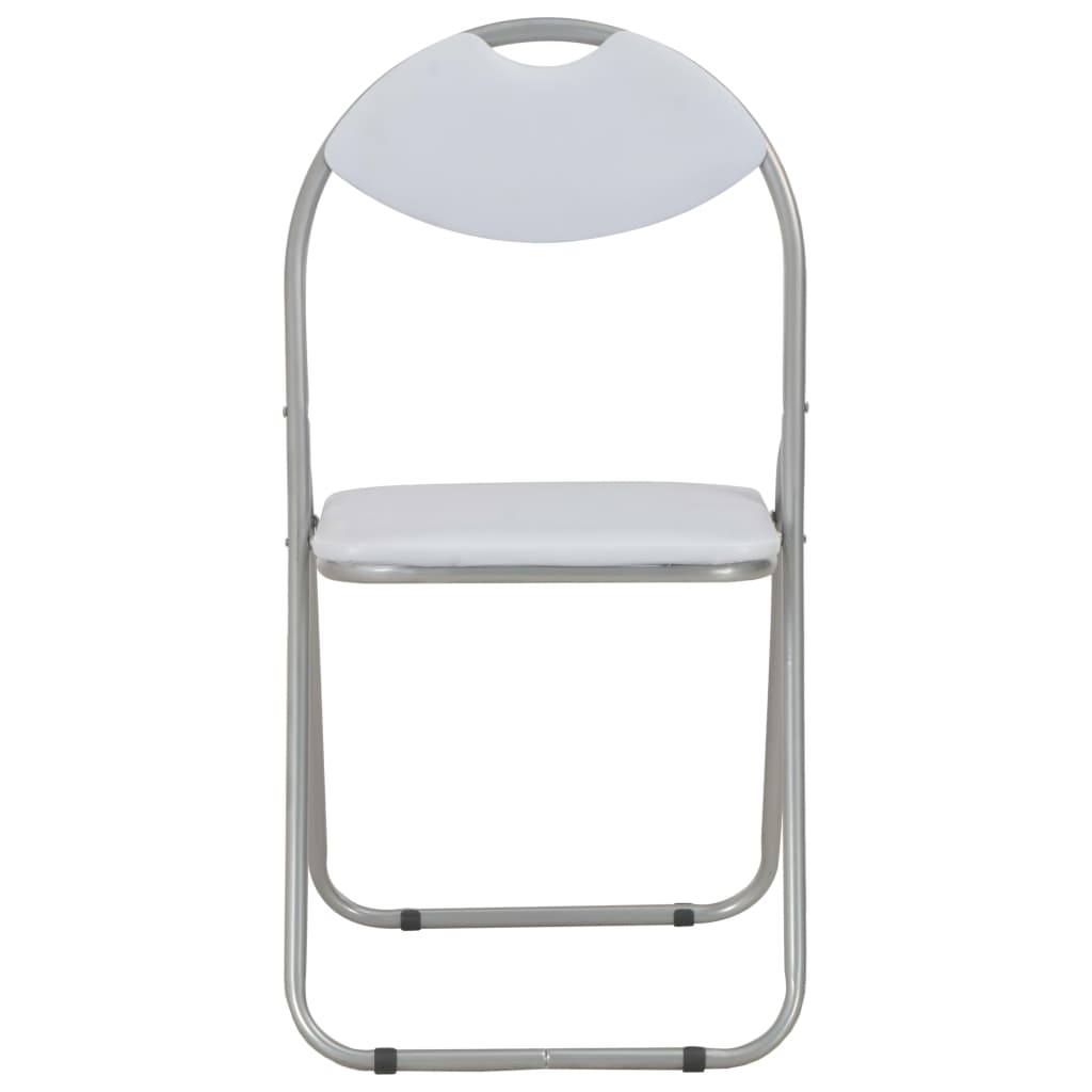 Eetkamerstoelen inklapbaar 2 st kunstleer wit is nu te koop bij PeponiXL, paradijselijk wonen!