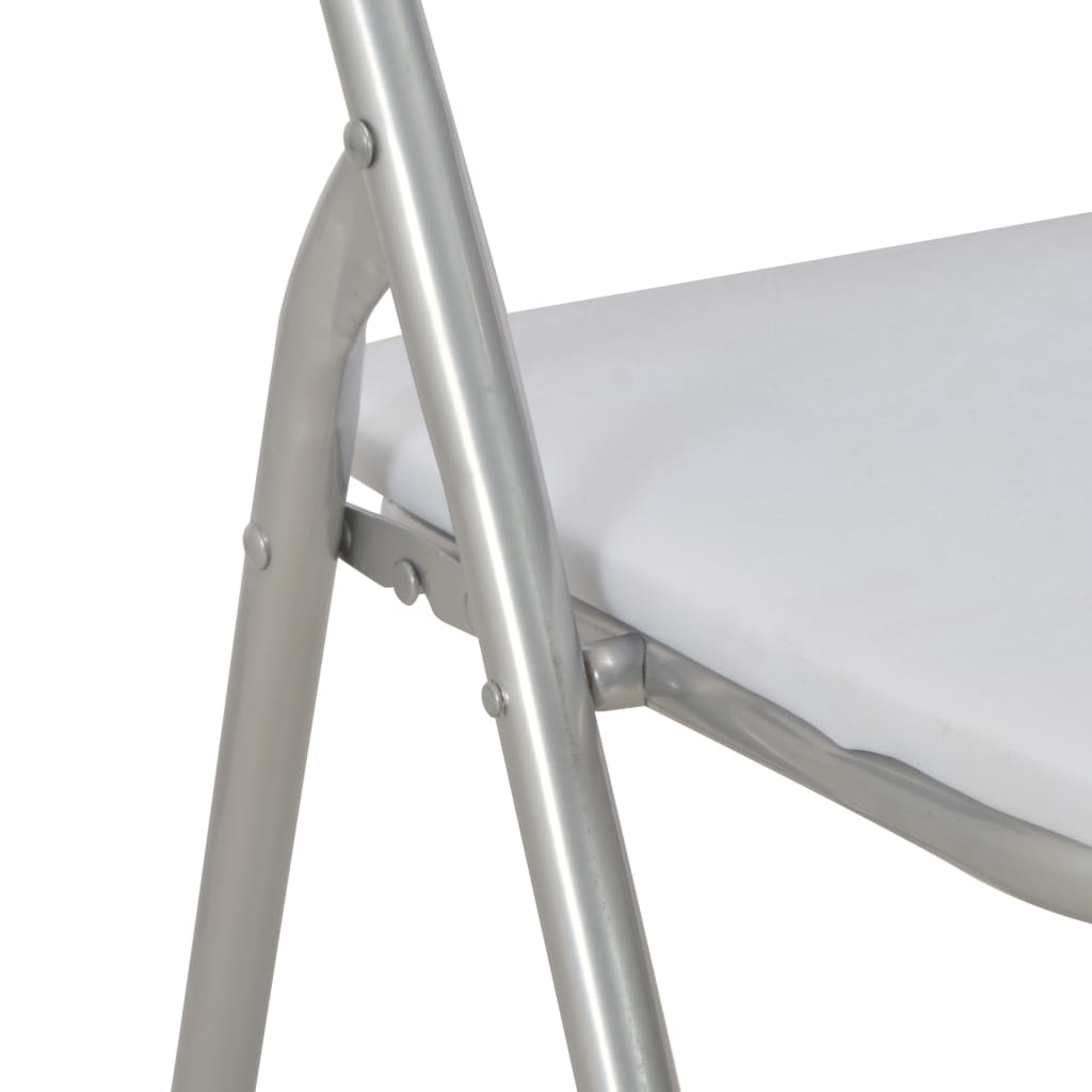 Eetkamerstoelen inklapbaar 2 st kunstleer wit is nu te koop bij PeponiXL, paradijselijk wonen!