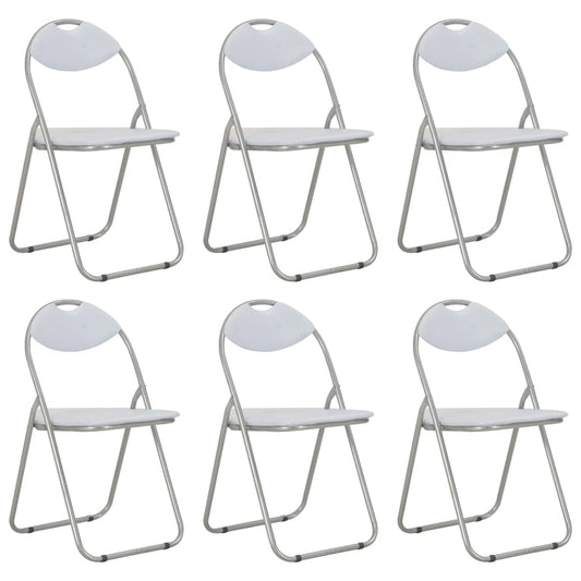 Eetkamerstoelen inklapbaar 6 st kunstleer wit is nu te koop bij PeponiXL, paradijselijk wonen!
