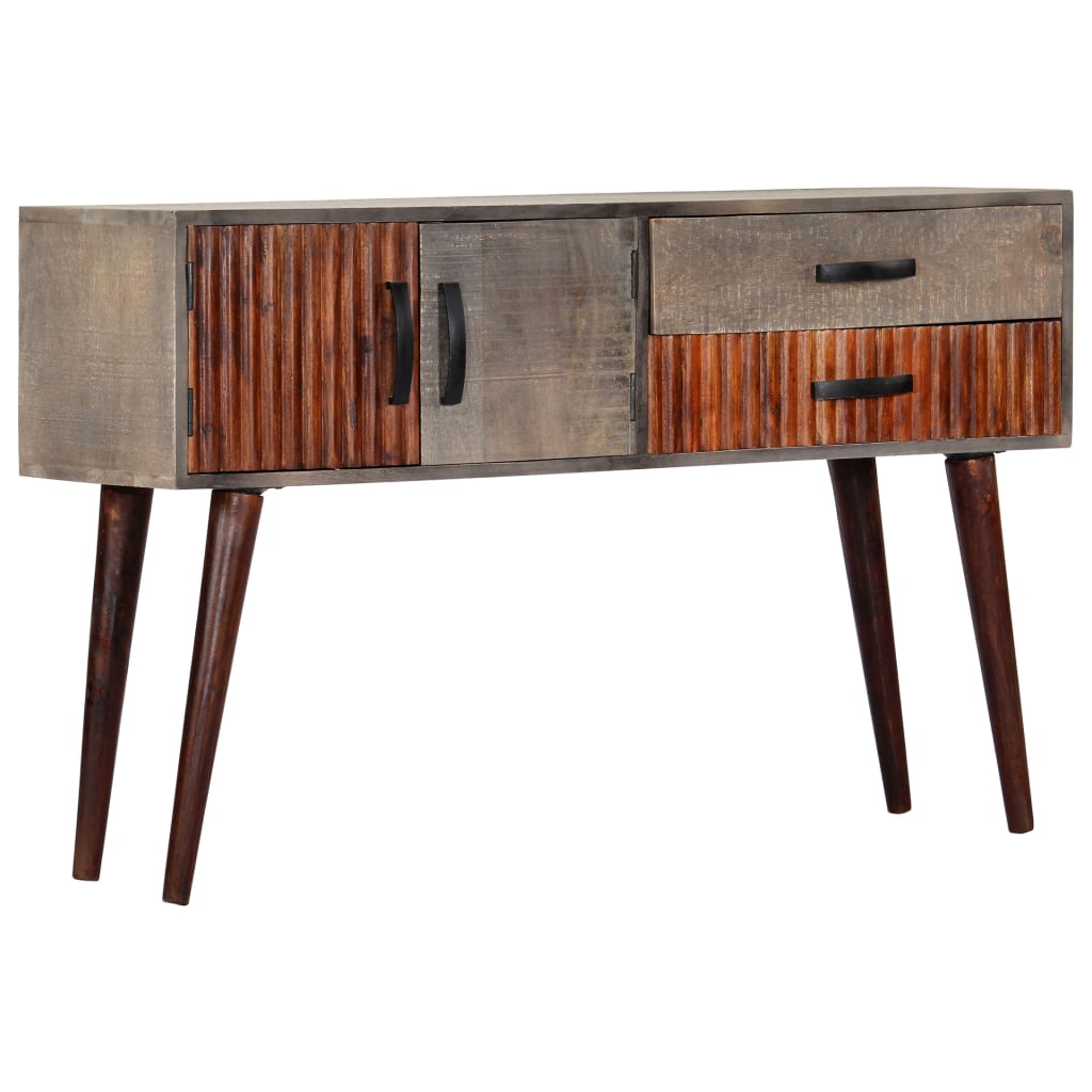 Wandtafel 120x35x75 cm massief ruw mangohout grijs is nu te koop bij PeponiXL, paradijselijk wonen!