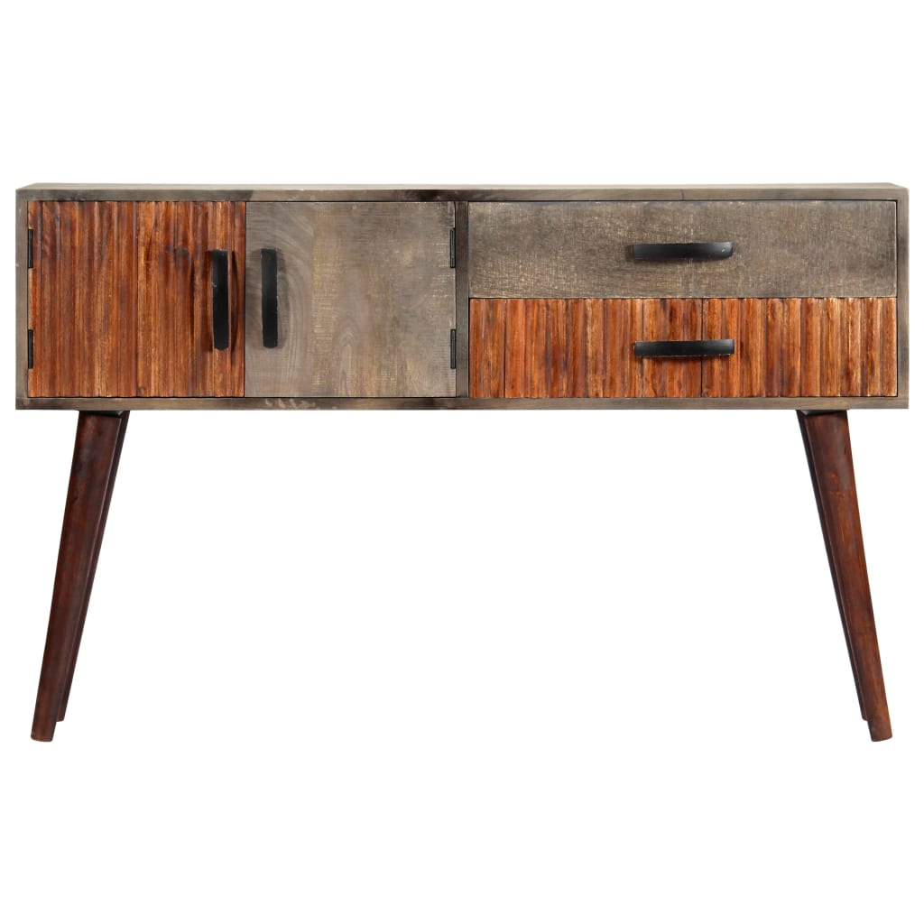 Wandtafel 120x35x75 cm massief ruw mangohout grijs is nu te koop bij PeponiXL, paradijselijk wonen!