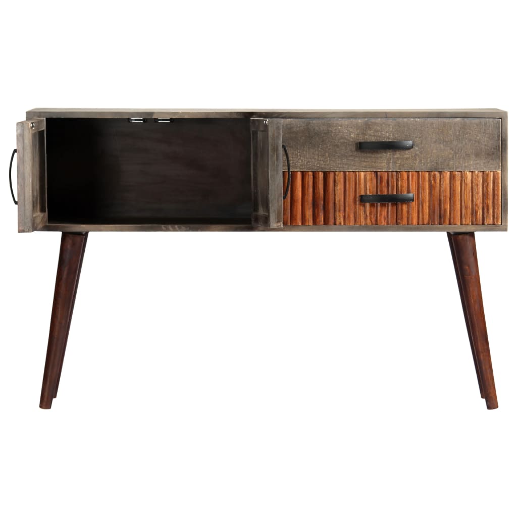 Wandtafel 120x35x75 cm massief ruw mangohout grijs is nu te koop bij PeponiXL, paradijselijk wonen!