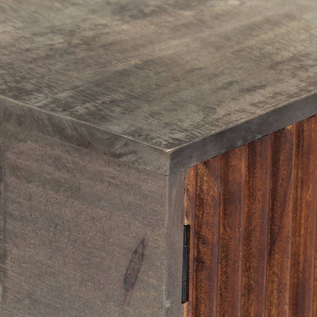 Wandtafel 120x35x75 cm massief ruw mangohout grijs is nu te koop bij PeponiXL, paradijselijk wonen!