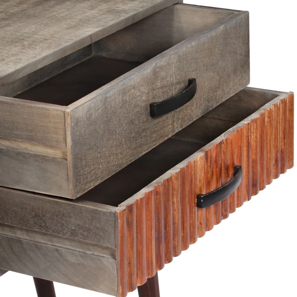 Wandtafel 120x35x75 cm massief ruw mangohout grijs is nu te koop bij PeponiXL, paradijselijk wonen!