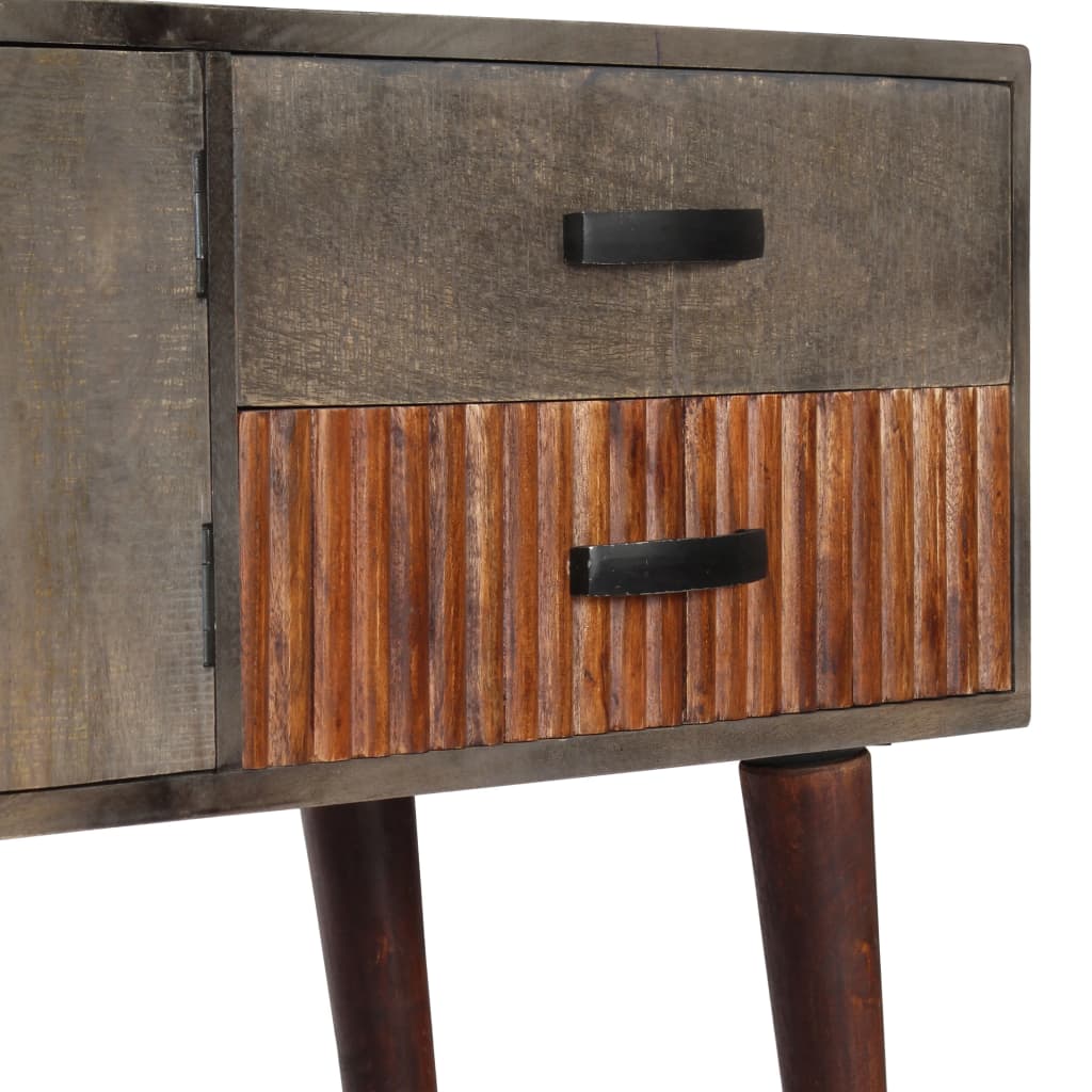Wandtafel 120x35x75 cm massief ruw mangohout grijs is nu te koop bij PeponiXL, paradijselijk wonen!