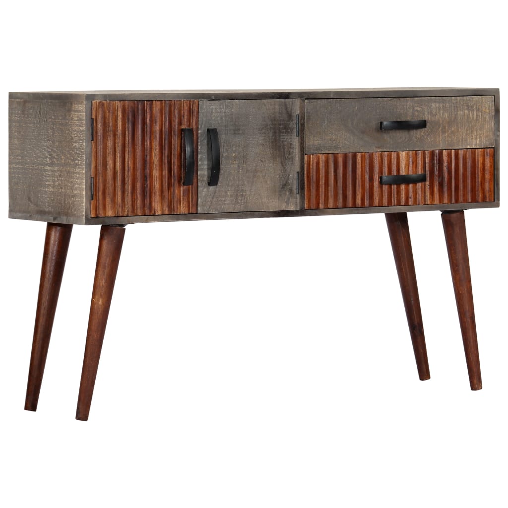 Wandtafel 120x35x75 cm massief ruw mangohout grijs is nu te koop bij PeponiXL, paradijselijk wonen!
