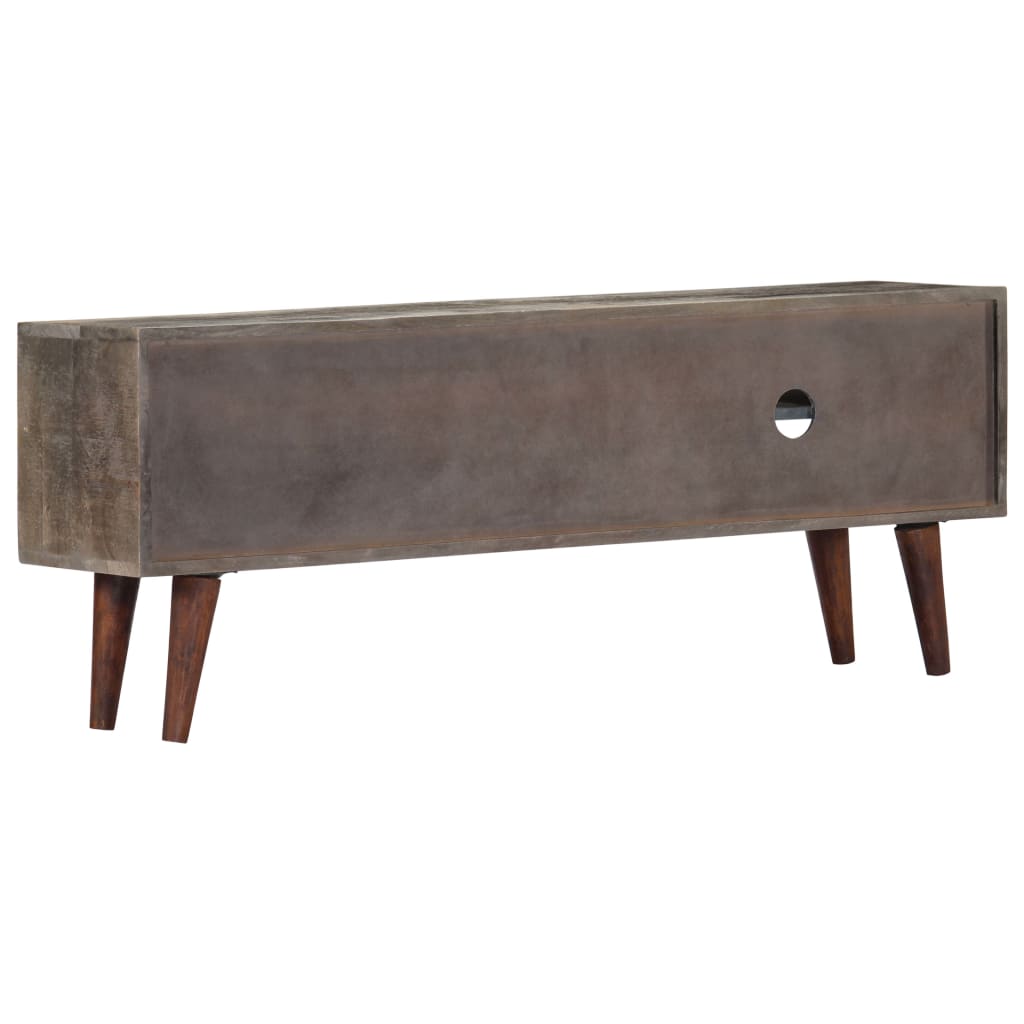Tv-meubel 130x30x46 cm massief ruw mangohout grijs is nu te koop bij PeponiXL, paradijselijk wonen!
