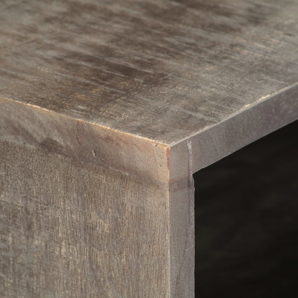 Tv-meubel 130x30x46 cm massief ruw mangohout grijs is nu te koop bij PeponiXL, paradijselijk wonen!
