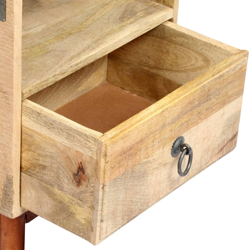 Nachtkastje 40x30x52 cm massief ruw mangohout is nu te koop bij PeponiXL, paradijselijk wonen!