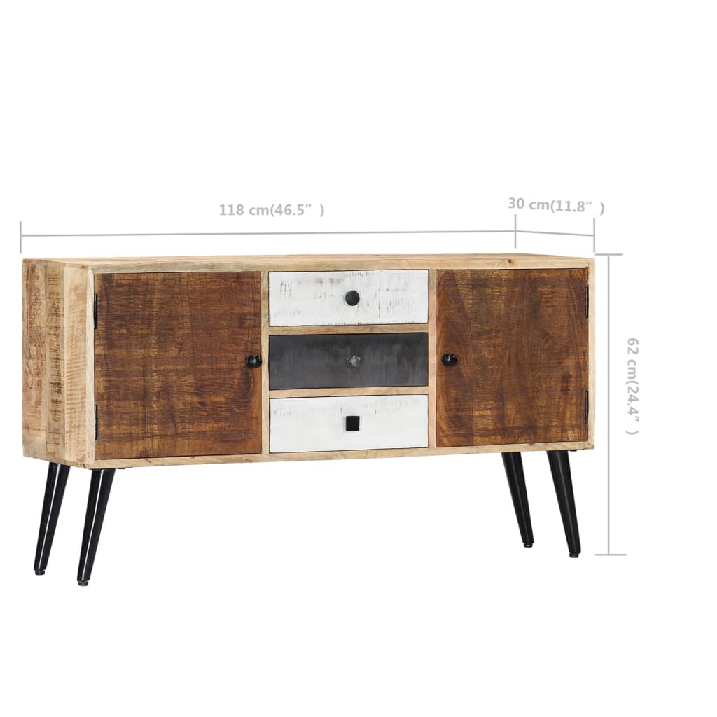 Dressoir 118x30x62 cm massief mangohout is nu te koop bij PeponiXL, paradijselijk wonen!