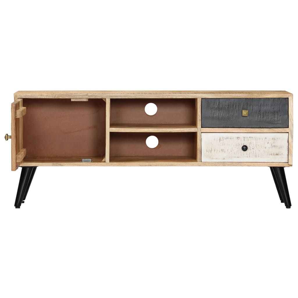 Tv-meubel 115x30x47 cm massief mangohout is nu te koop bij PeponiXL, paradijselijk wonen!