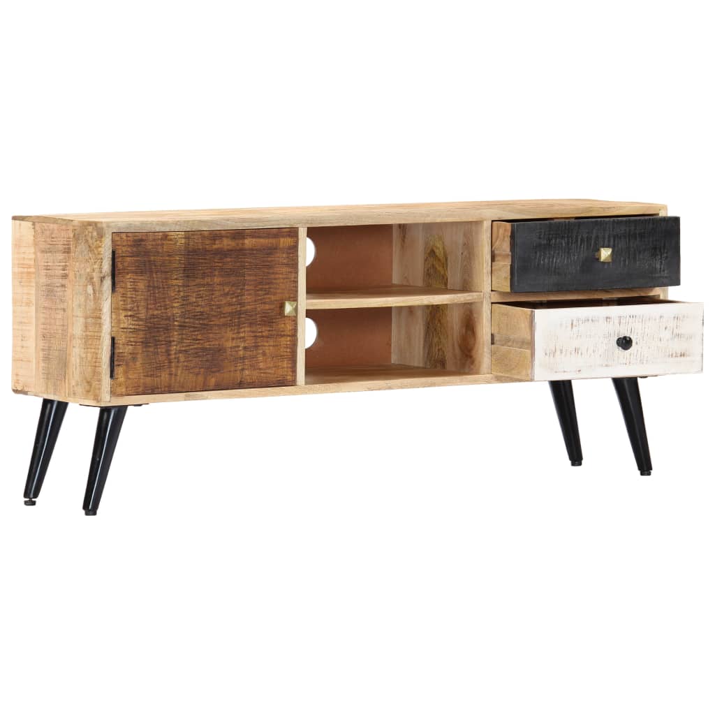Tv-meubel 115x30x47 cm massief mangohout is nu te koop bij PeponiXL, paradijselijk wonen!