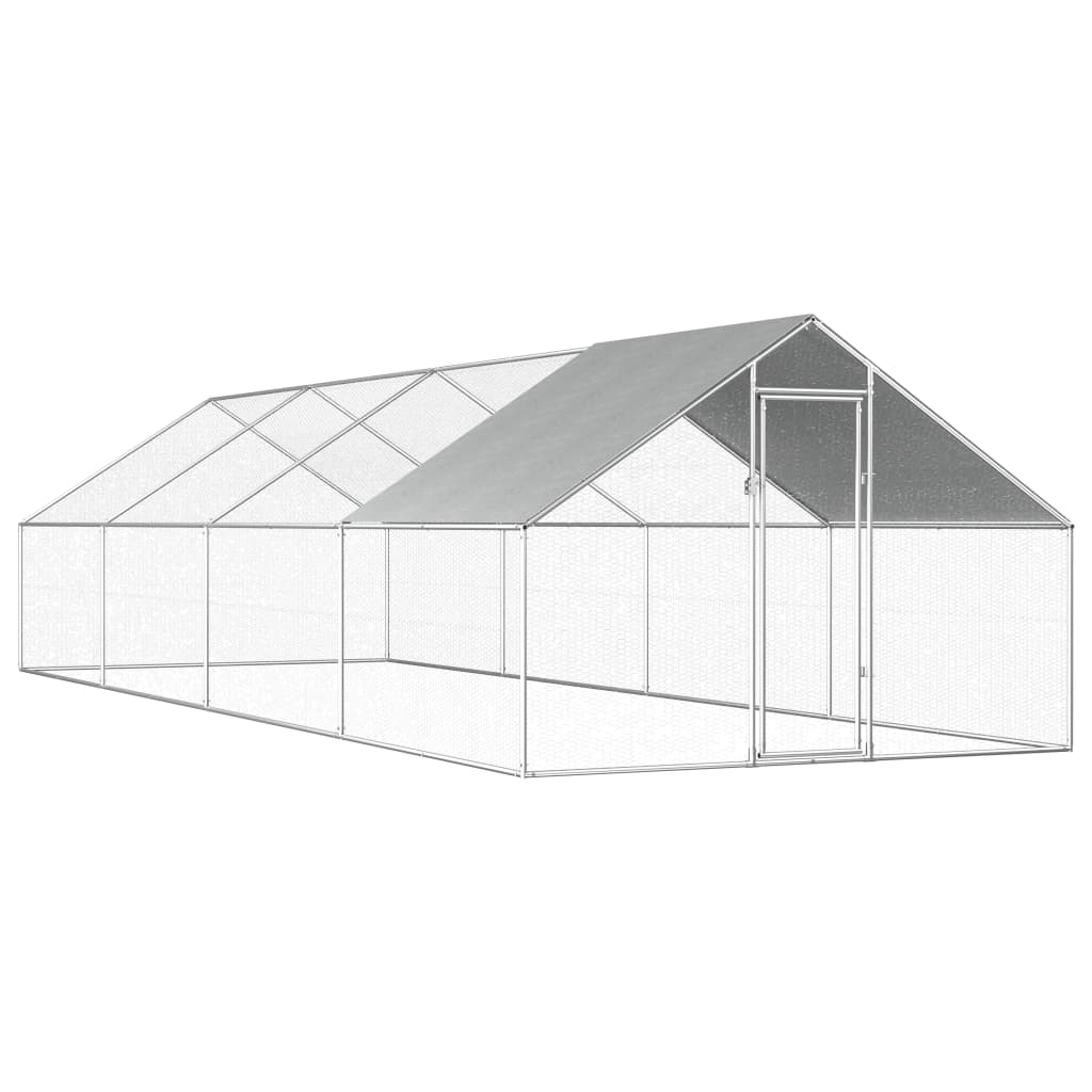 Kippenhok 2,75x8x1,92 m gegalvaniseerd staal is nu te koop bij PeponiXL, paradijselijk wonen!