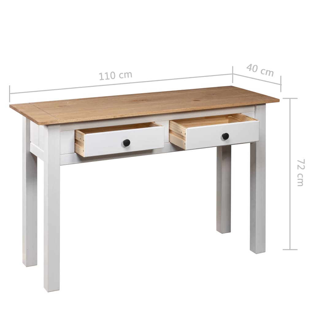 Wandtafel Panama Range 110x40x72 cm massief grenenhout wit is nu te koop bij PeponiXL, paradijselijk wonen!