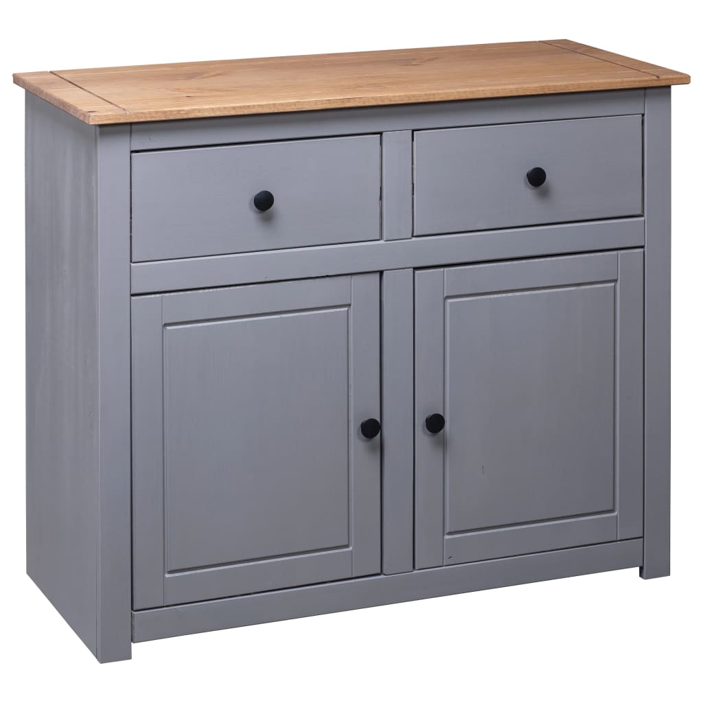 Dressoir Panama Range 93x40x80 cm massief grenenhout grijs is nu te koop bij PeponiXL, paradijselijk wonen!
