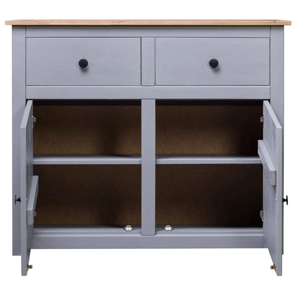 Dressoir Panama Range 93x40x80 cm massief grenenhout grijs is nu te koop bij PeponiXL, paradijselijk wonen!