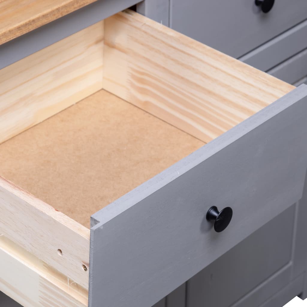 Dressoir Panama Range 93x40x80 cm massief grenenhout grijs is nu te koop bij PeponiXL, paradijselijk wonen!