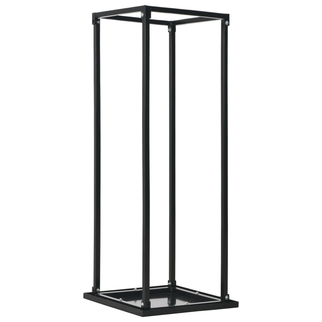 Haardhoutrek met basis 37x37x113 cm staal zwart is nu te koop bij PeponiXL, paradijselijk wonen!