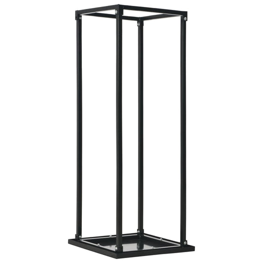 Haardhoutrek met basis 37x37x113 cm staal zwart is nu te koop bij PeponiXL, paradijselijk wonen!