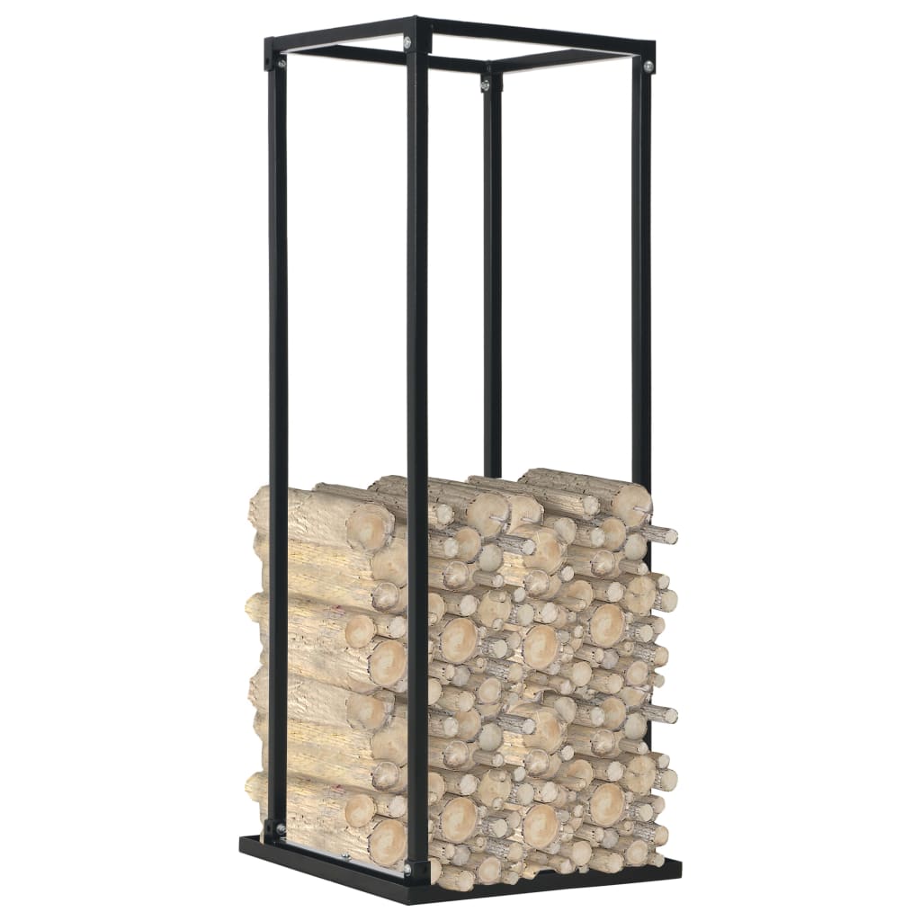 Haardhoutrek met basis 37x37x113 cm staal zwart is nu te koop bij PeponiXL, paradijselijk wonen!