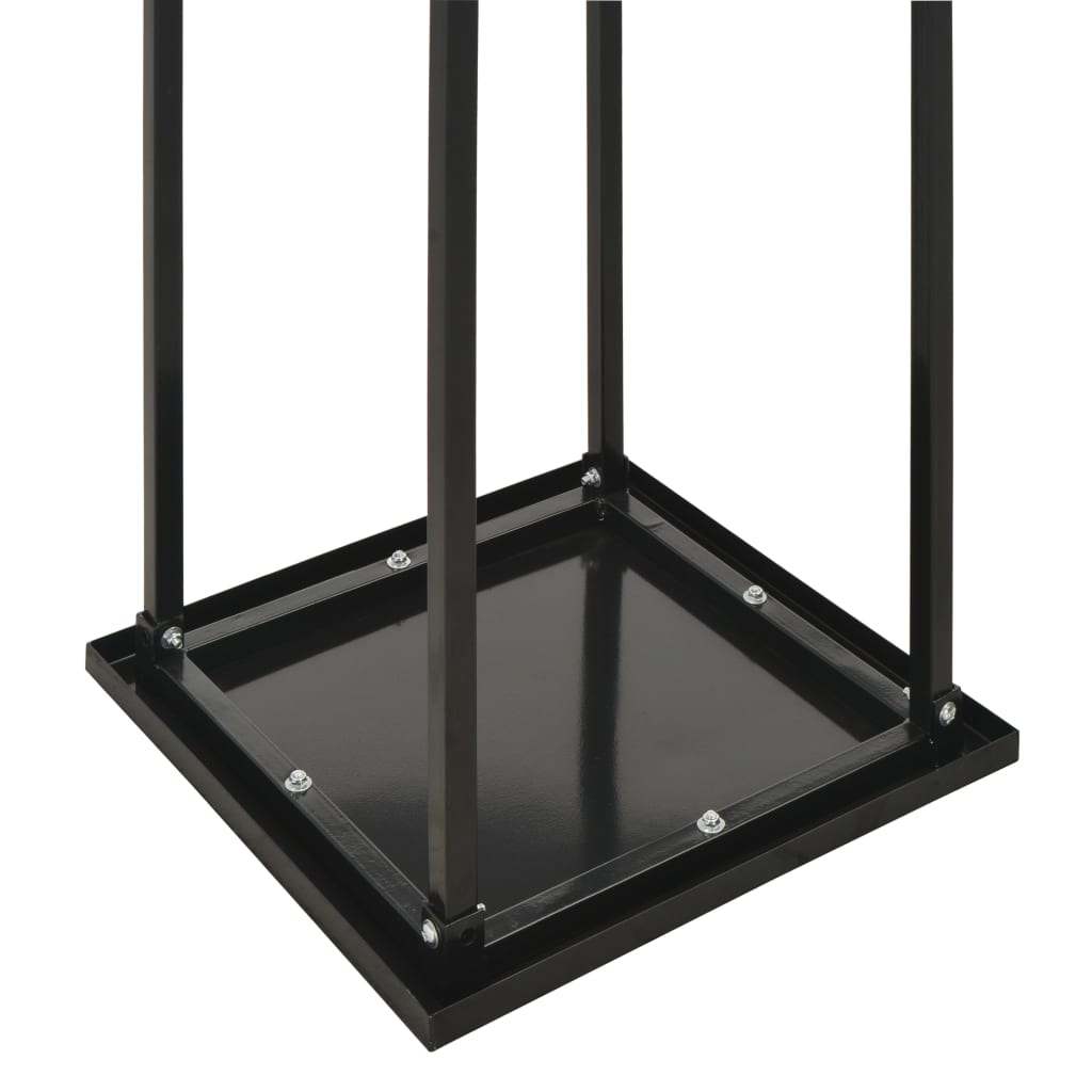 Haardhoutrek met basis 37x37x113 cm staal zwart is nu te koop bij PeponiXL, paradijselijk wonen!